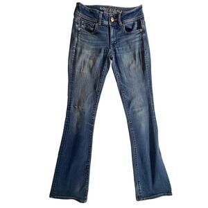 American Eagle Bootcut Jeans Womens 0 Regular Super Stretch Medium Wash Denim